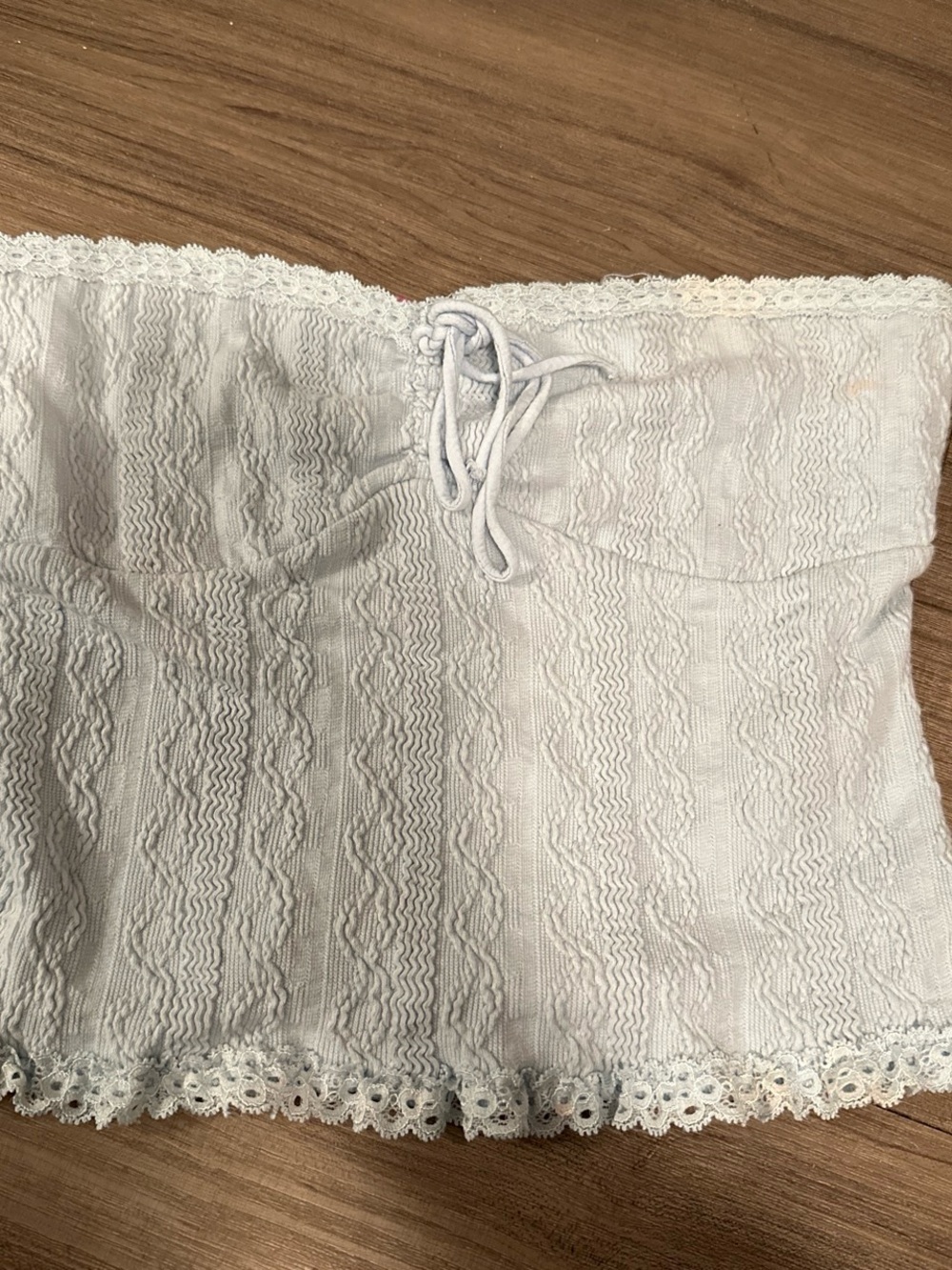 Women’s White blue Lace-Trim top edikted